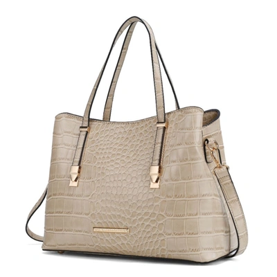 Mkf Collection By Mia K Aurelia Crocodile Embossed Vegan Leather Women's Tote Bag In Beige