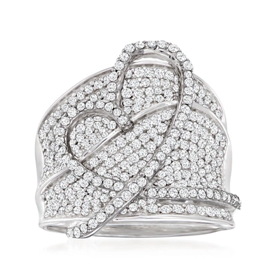 Ross-simons Diamond Heart Ring In Sterling Silver
