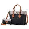 Mkf Collection By Mia K Brynlee Color-block Vegan Leather Women's Tote Bag With Wallet- 2 Pieces In Black