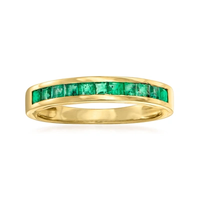 Ross-simons Emerald Ring In 14kt Yellow Gold In Green