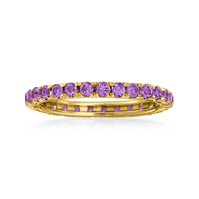 Rs Pure Ross-simons Amethyst Eternity Band In 14kt Yellow Gold In Multi