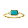 RS PURE BY ROSS-SIMONS TURQUOISE AND DIAMOND-ACCENTED RING IN 14KT YELLOW GOLD