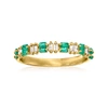 RS PURE ROSS-SIMONS EMERALD AND . DIAMOND RING IN 14KT YELLOW GOLD