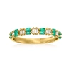 Rs Pure Ross-simons Emerald And . Diamond Ring In 14kt Yellow Gold In Multi