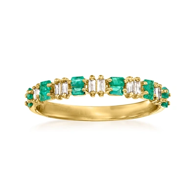 Rs Pure Ross-simons Emerald And . Diamond Ring In 14kt Yellow Gold In Multi