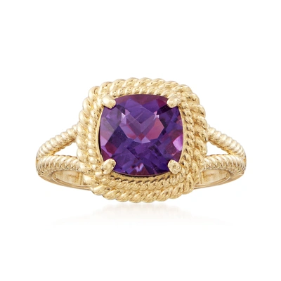 Ross-simons Amethyst Ring In 14kt Yellow Gold In Purple
