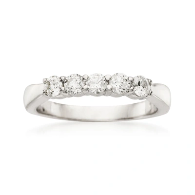 Ross-simons 5-stone Diamond Wedding Ring In 14kt White Gold In Silver
