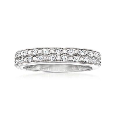 Ross-simons Diamond 2-row Ring In Sterling Silver