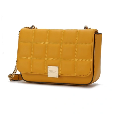 Mkf Collection By Mia K Nyra Quilted Vegan Leather Women's Shoulder Bag In Yellow