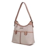 Mkf Collection By Mia K Harper Vegan Color Block Leather Women's Shoulder Bag In Beige