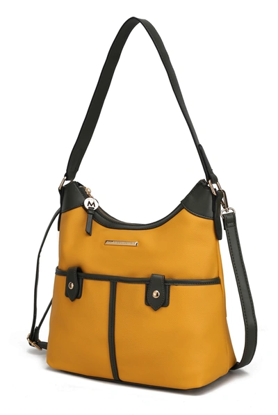 Mkf Collection By Mia K Harper Vegan Color Block Leather Women's Shoulder Bag In Yellow
