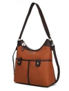 Mkf Collection By Mia K Harper Vegan Color Block Leather Women's Shoulder Bag In Brown