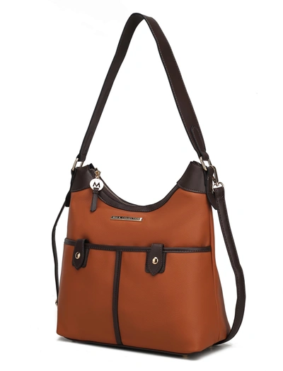 Mkf Collection By Mia K Harper Vegan Color Block Leather Women's Shoulder Bag In Brown