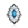 Ross-simons London Blue Topaz And Aquamarine Ring With Blue Diamonds In Sterling Silver