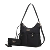 Mkf Collection By Mia K Harper Nylon Hobo Shoulder Handbag With Matching Wallet - 2 Pieces In Black