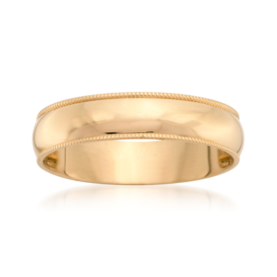 Ross-simons Men's 5mm 14kt Yellow Gold Milgrain Wedding Ring