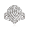 Ross-simons Diamond Graduated Pear-shaped Ring In Sterling Silver In Silver