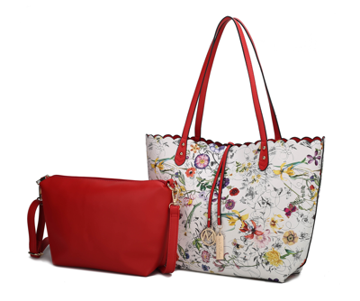 Mkf Collection By Mia K Danielle Reversible Shopper Tote Bag Crossbody Pouch In Red