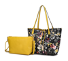 Mkf Collection By Mia K Danielle Reversible Shopper Tote Bag Crossbody Pouch In Yellow