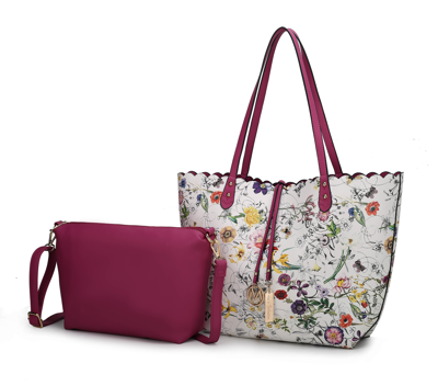 Mkf Collection By Mia K Danielle Reversible Shopper Tote Bag Crossbody Pouch In Pink