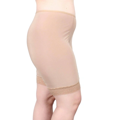 Undersummers By Carrierae Fusion Moisture Wicking Anti Chafing Shortlette Slipshort 7" In Beige