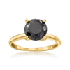 Ross-simons Black Diamond Solitaire Ring In 14kt Yellow Gold