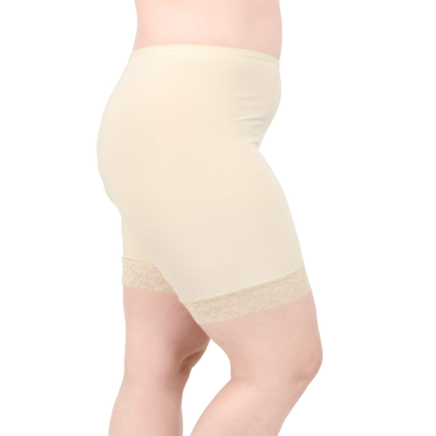 Undersummers By Carrierae Fusion Moisture Wicking Anti Chafing Shortlette Slipshort 7" In Beige