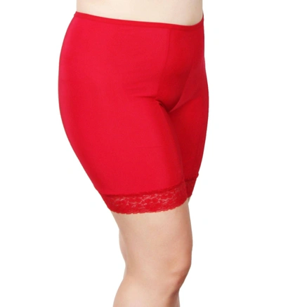 Undersummers By Carrierae Fusion Moisture Wicking Anti Chafing Shortlette Slipshort 7" In Red