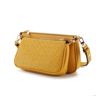 Mkf Collection By Mia K Dayla Vegan Leather Women's Shoulder Bag In Yellow
