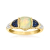 Ross-simons Ethiopian Opal Ring With Diamonds And . Sapphires In 14kt Yellow Gold In Green