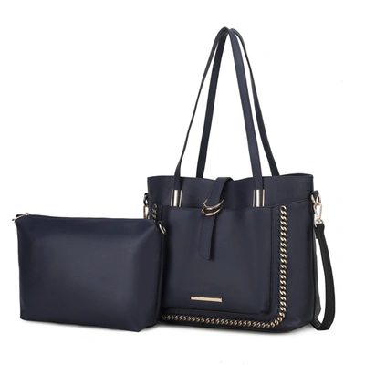 Mkf Collection By Mia K Raya Vegan Leather Women's Shoulder Bag Pouch In Blue
