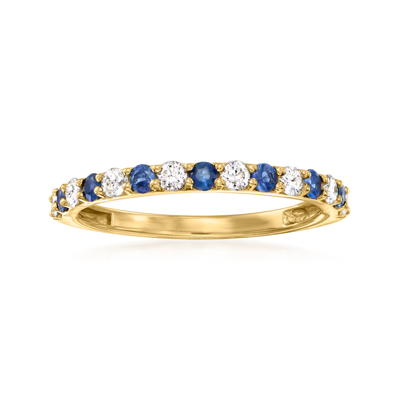 Ross-simons Sapphire And . Diamond Ring In 14kt Yellow Gold