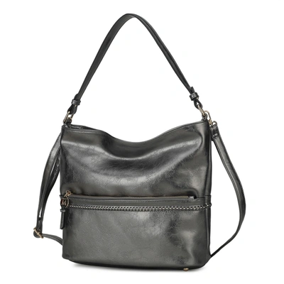 Mkf Collection By Mia K Sierra Vegan Leather Women's Shoulder Bag In Grey