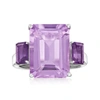 Ross-simons Emerald-cut Amethyst Ring In Sterling Silver In Purple