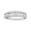 Ross-simons Baguette And Round Diamond Ring In Sterling Silver In Silver