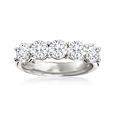 Ross-simons Diamond 5-stone Ring In 14kt White Gold In Silver