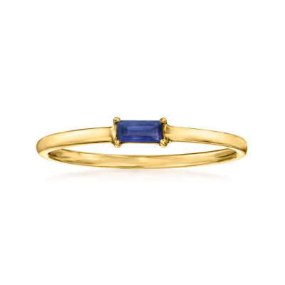 Rs Pure Ross-simons Sapphire-accented Ring In 14kt Yellow Gold