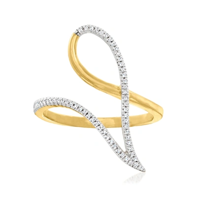 Canaria Fine Jewelry Canaria Diamond-accented Open-space Geometric Ring In 10kt Yellow Gold In Silver