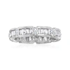 Ross-simons Baguette And Round Diamond Eternity Band In 14kt White Gold In Silver