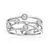 Ross-simons Diamond Crisscross Ring In Sterling Silver In Silver