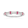 Ross-simons Diamond And . Ruby Ring In 14kt White Gold In Silver
