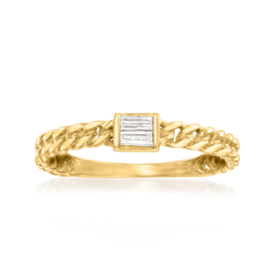 Canaria Fine Jewelry Canaria Diamond Curb-link Ring In 10kt Yellow Gold