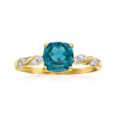 Ross-simons London Blue Topaz Ring In 14kt Yellow Gold