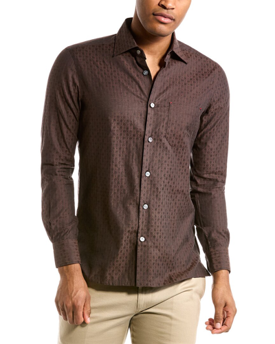 Kiton Jacquard Shirt In Grey