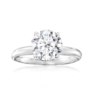 Ross-simons Lab-grown Diamond Solitaire Ring In 14kt White Gold In Silver