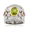 Ross-simons Multi-gemstone Ring In Sterling Silver And 14kt Yellow Gold In Silver