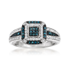 Ross-simons Blue And White Diamond Ring In Sterling Silver