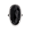 Ross-simons Black Onyx, Black Spinel And . White Topaz Cocktail Ring In Sterling Silver In Black
