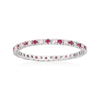 Ross-simons Ruby And . Diamond Eternity Band In 14kt White Gold In Silver