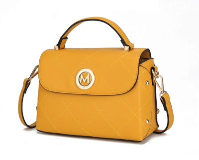 Mkf Collection By Mia K Tyra Disco Vegan Leather Crossbody Handbag For Women's In Yellow